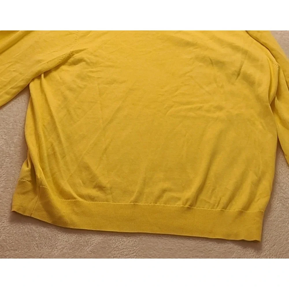 Brooks‎ Brothers Men's Supima Cotton V-Neck Sweater Yellow L Long sleeve New NWT
